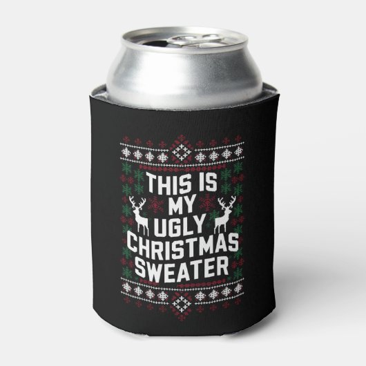楽しいクリスマス これが私の醜いクリスマスセーターです 缶クーラー (缶正面)
