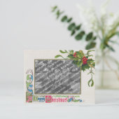 "楽しいクリスマス"のヴィンテージの写真フレームの郵便はがき シーズンポストカード (スタンド正面)