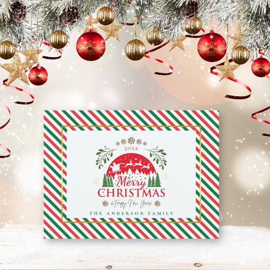 楽しいクリスマス キャンディー ケーン ペッパーミント 赤と緑 シーズンカード