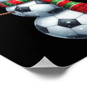 楽しいクリスマス サッカー ビールズ 雪だるま  ポスター (角)