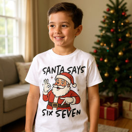 楽しいクリスマス サンタが言うには6才7才 67 歳の子供 Tシャツ