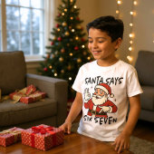 楽しいクリスマス サンタが言うには6才7才 67 歳の子供 Tシャツ