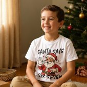 楽しいクリスマス サンタが言うには6才7才 67 歳の子供 Tシャツ