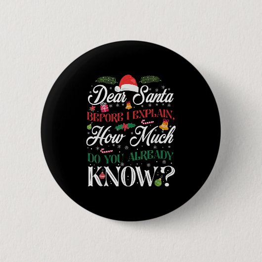 楽しいクリスマス サンタさんどれだけ知ってる? 缶バッジ (正面)