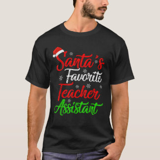楽しいクリスマス サンタの愛する教師のアシスタント クリスマスギフト Tシャツ