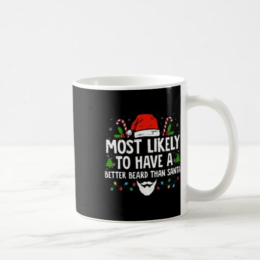 楽しいクリスマス!サンタよりもひげが似合うのはあなた コーヒーマグカップ (右)