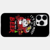 楽しいクリスマス サンタクロース ビールを飲む すばらしい Case-Mate iPhoneケース (裏面 (横))