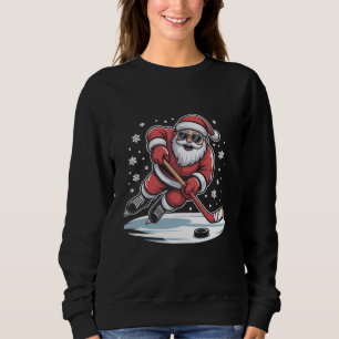 楽しいクリスマス サンタ アイスホッケー Xmas スウェットシャツ