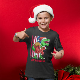 楽しいクリスマス サンタTレックス ティラノサウルス クリスマス Tシャツ