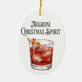 楽しいクリスマス スピリット ネグローニ ホリデー カクテル セラミックオーナメント