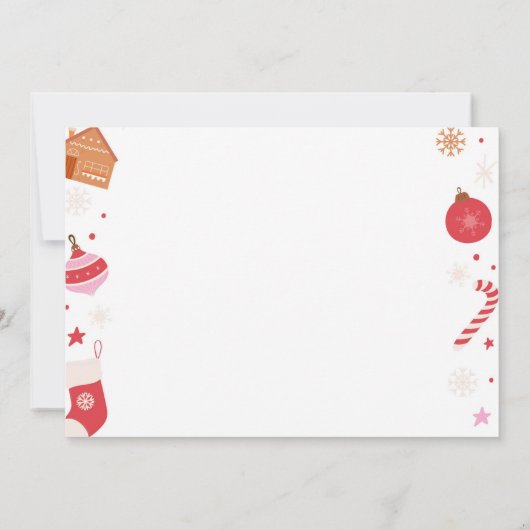 楽しいクリスマス&バースデー写真ありがとう サンキューカード (裏面)