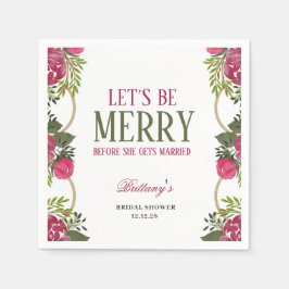 楽しいクリスマス ブライダルシャワーの招待状 スタンダードカクテルナプキン