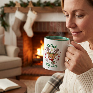 楽しいクリスマス ブラウン＆グリーン ''My Deer''  ツートーンマグカップ