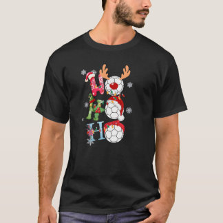楽しいクリスマス ホー ホー ホー フットボール サッカー クリスマス ホリデー Tシャツ