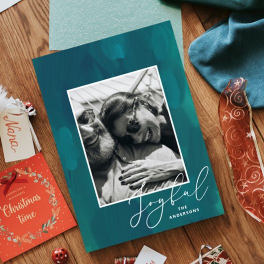 楽しいクリスマス。モダン抽象芸術緑油ブラシ シーズンカード