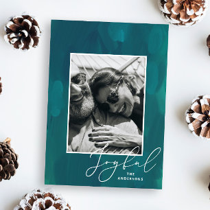 楽しいクリスマス。モダン抽象芸術緑油ブラシ シーズンカード