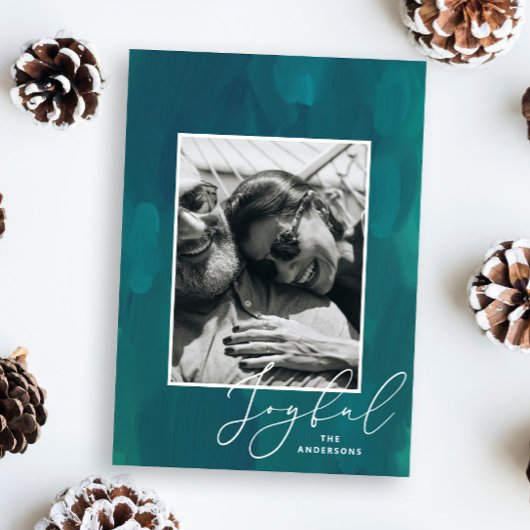 楽しいクリスマス。モダン抽象芸術緑油ブラシ シーズンカード