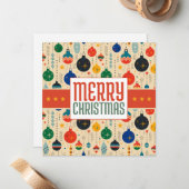 楽しいクリスマス レトロクリスマスカード ノートカード (正面/裏面インサイチュ)