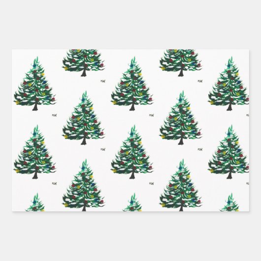 楽しいクリスマス レトロ ヴィンテージ クリスマス パーティー 雪だるま ラッピングペーパーシート (正面)