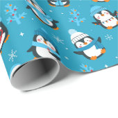 楽しいクリスマス 冬のペンギン ラッピングペーパー (ロールコーナー)