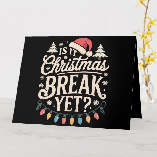楽しいクリスマス 冬休みはまだ？先生用 カード (黄色い花)