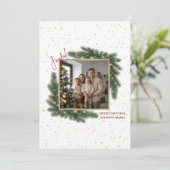 楽しいクリスマス！家族の特別な瞬間を写真に シーズンカード (スタンド正面)