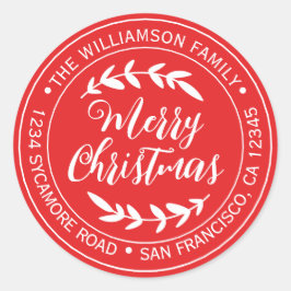 楽しいクリスマス　差出人　真っ赤な住所 ラウンドシール
