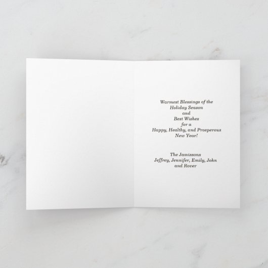 楽しいクリスマス、白いデイジーの野草 シーズンカード (内部)