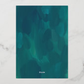 楽しいクリスマス。金ゴールド抽象芸術グリーン油ブラシ 箔シーズンカード (裏面)