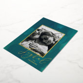 楽しいクリスマス。金ゴールド抽象芸術グリーン油ブラシ 箔シーズンカード (回転した状態)