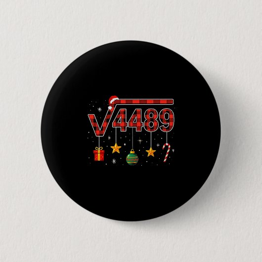 楽しいクリスマス 6 7 ルート 平方根 448 缶バッジ (正面)