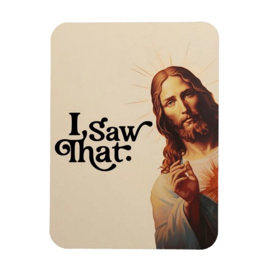 楽しいクリスマス、「I Saw That」イエス様 マグネット (縦)