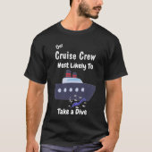 楽しいクルーズクルーのダイビング ブラック 名入れ Tシャツ (正面)