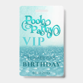 楽しいクールなグリッター スクリプト プールパーティー VIP バッジ