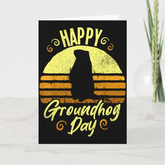 楽しいグラウンドホッグデー 面白いグラウンドホッグ カード (正面)