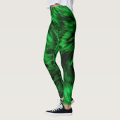 楽しいグリーンの偽のモンスターのファー生地 レギンス (左)
