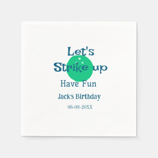 楽しいグリーンボールの誕生日 名前  スタンダードカクテルナプキン (正面)