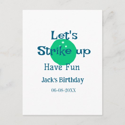 楽しいグリーンボール誕生日名前で遊ぼう ポストカード (正面)