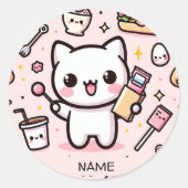 楽しいグルメが見つける ラウンドシール (正面)