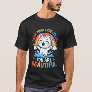 楽しいグルービー プライド LGBTQ+ 猫 ネコ 言葉 ユーモア Tシャツ