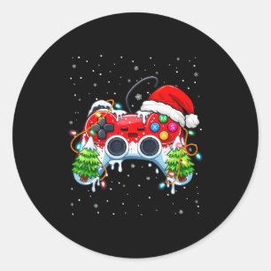 楽しいゲーマークリスマスサンタ帽子ビデオゲームコントロール ラウンドシール