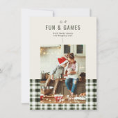 楽しいゲームのクリスマス | 3枚の写真を使ったパーソナライズギフト シーズンカード (正面)