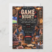 楽しいゲームの夜の集まり 招待状 (正面)