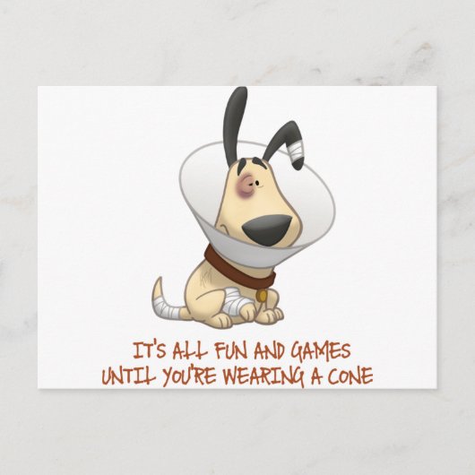 楽しいゲームもコーンをかぶると大変 ポストカード (正面)