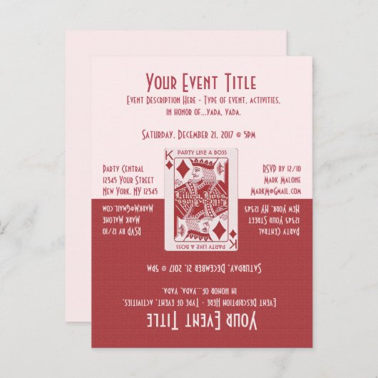 楽しいゲームナイトパーティー インビテーションポストカード (正面/裏面)