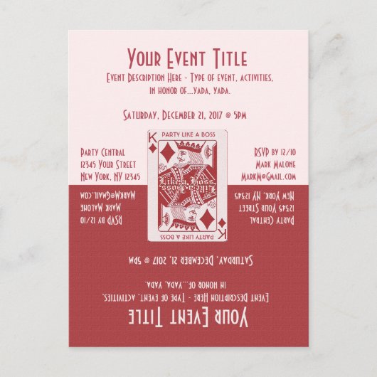 楽しいゲームナイトパーティー インビテーションポストカード (正面)