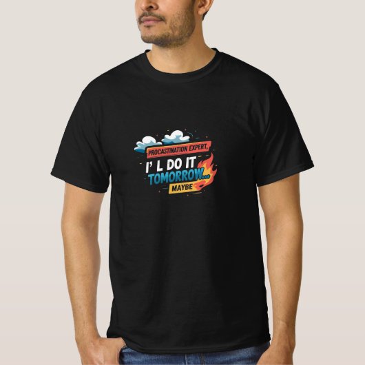 楽しいコミックスタイルの名言Tシャツ(お買い得Tee) Tシャツ (正面)