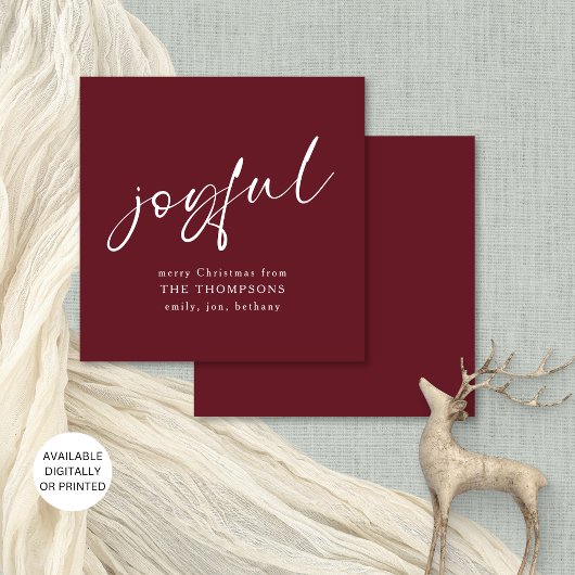 楽しいコンテンポラリー聖降誕祭バーガンディ 招待状