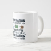 楽しいコンピュータサイエンスTシャツ - Eat Sleep Code Re ジャンボコーヒーマグカップ (正面右)