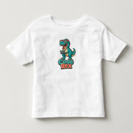 楽しいコードレックスTシャツ - かわいい恐竜コーダーと開発者 トドラーTシャツ